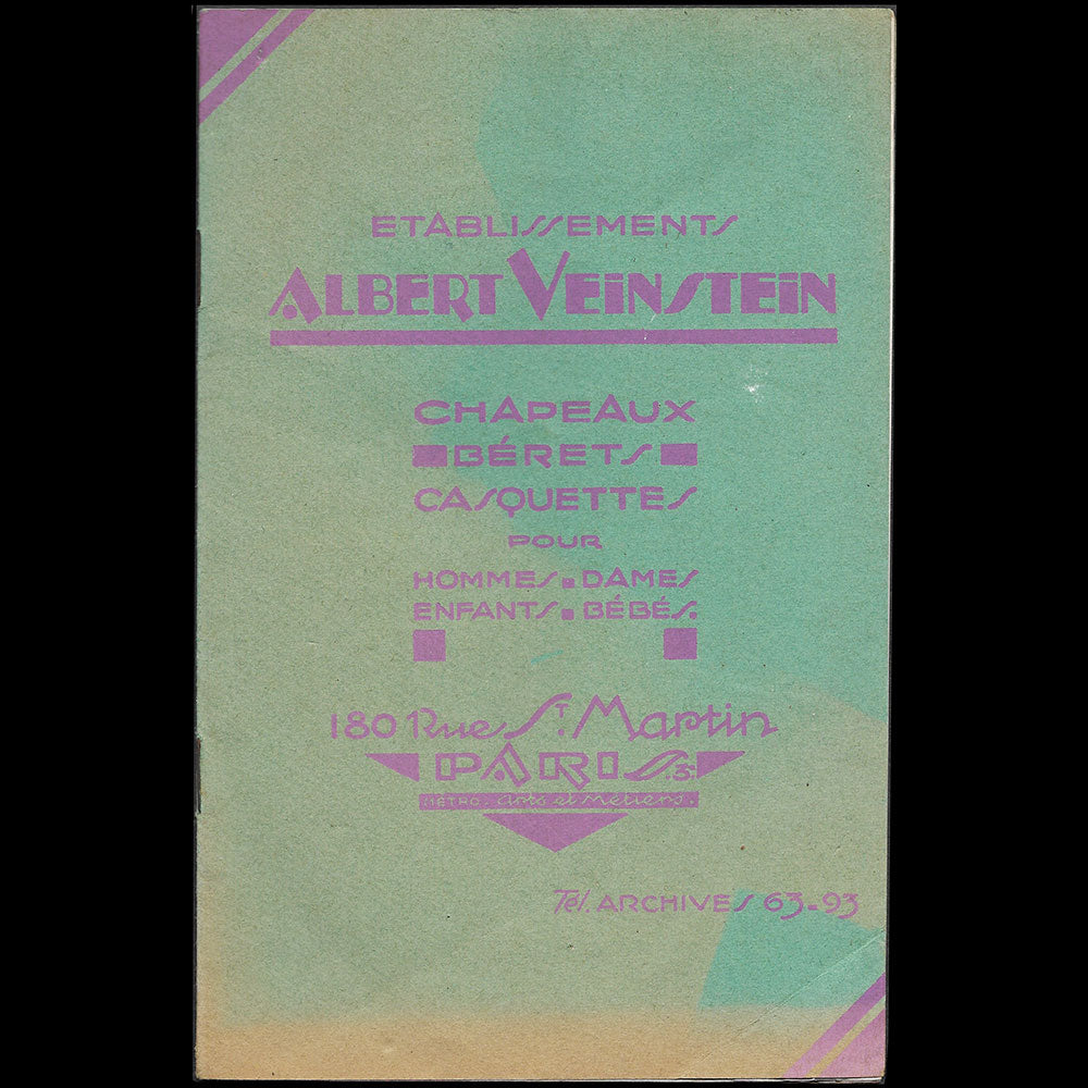 Albert Veinstein - Catalogue de chapeaux (1919)