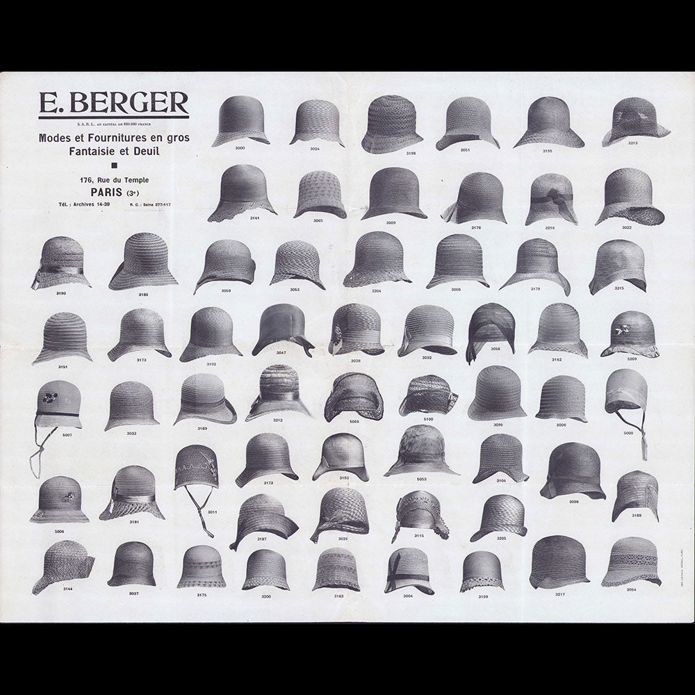 E. Berger - Modes et Fournitures, 176 rue du Temple à Paris (1920s)