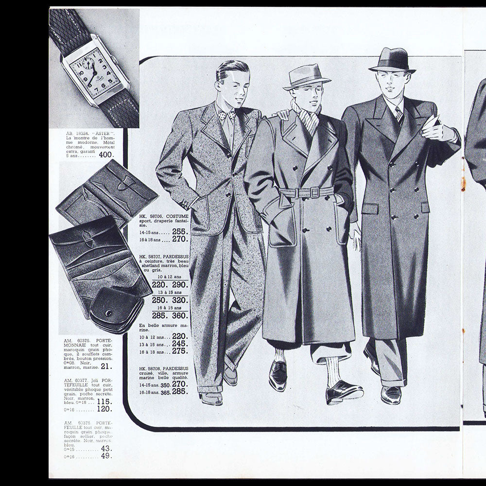 Au Bon Marché - Mode masculine, Hiver 1937-1938