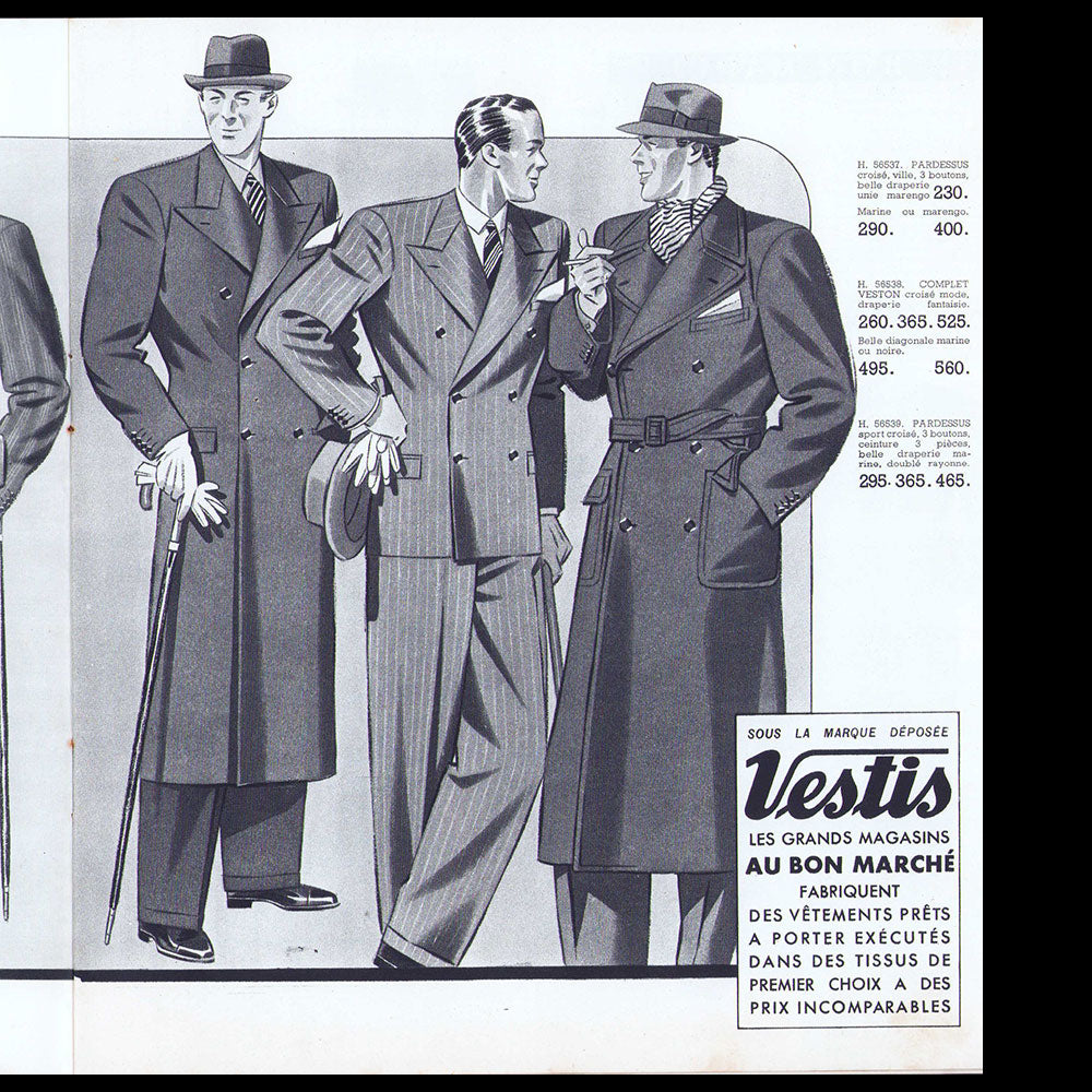 Au Bon Marché - Mode masculine, Hiver 1937-1938