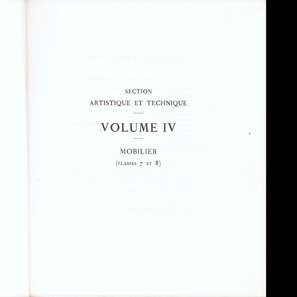Exposition des Arts Décoratifs Paris 1925 - Rapport Général, Mobilier