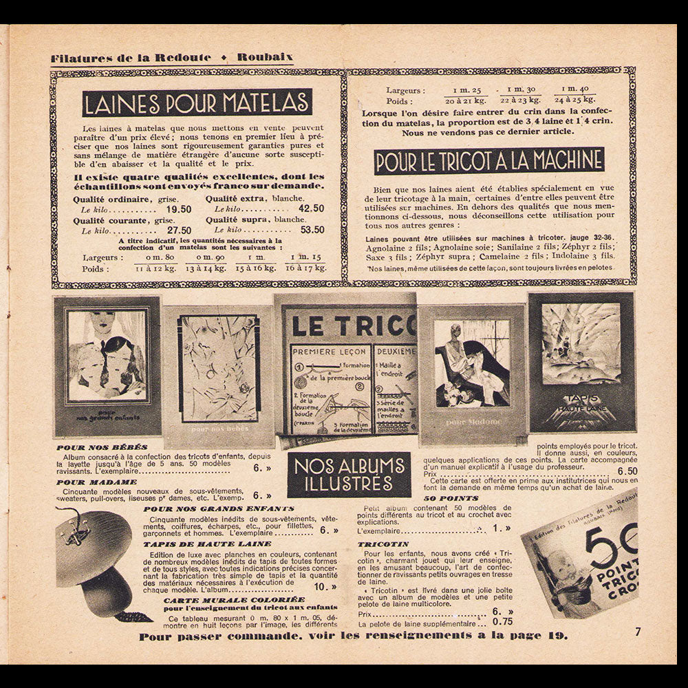 La Redoute - Filatures de la Redoute, catalogue Hiver 1929-1930