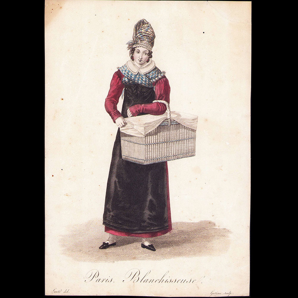 Les Ouvrières de Paris, planche n°4, Blanchisseuse, par Louis-Marie Lanté (1827)