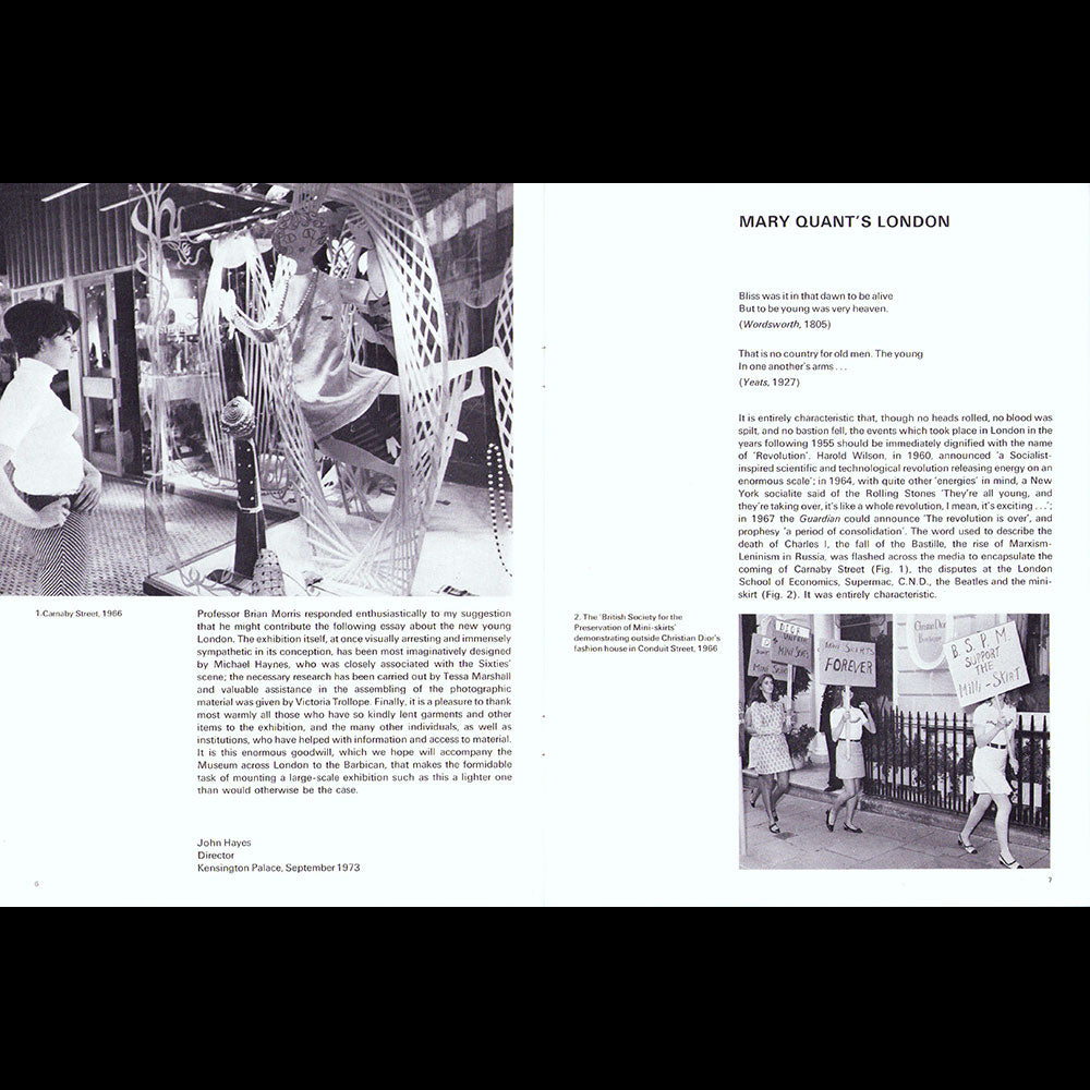An Introduction to Mary Quant's London, exposition du London Museum à Kensington Palace (1973)
