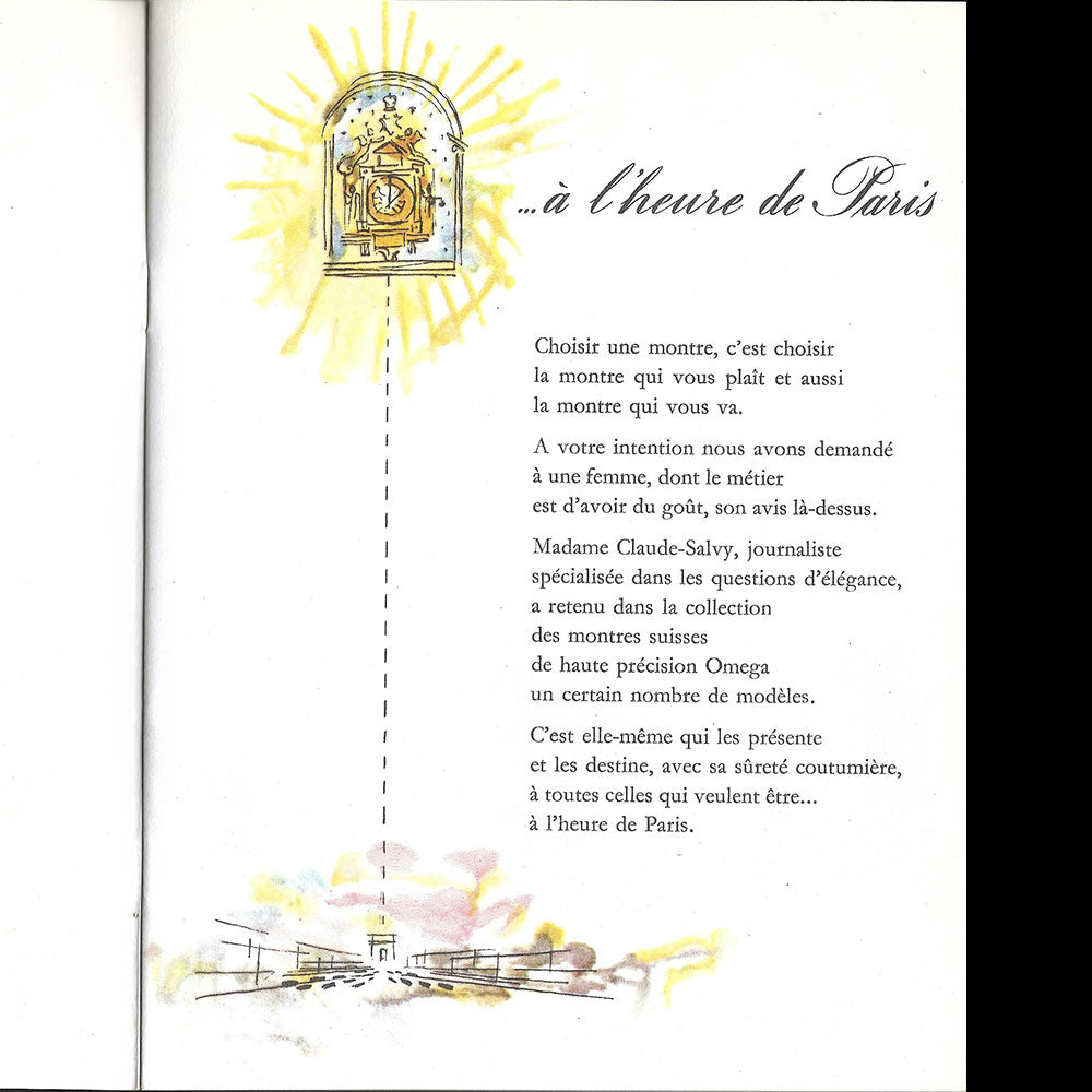 Omega - A l'Heure de Paris, catalogue illustré par Farago (1959)