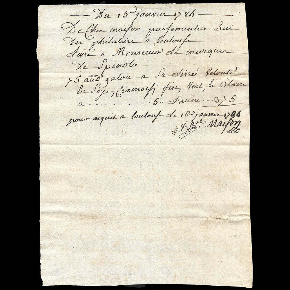 Mémoires de tailleur, marchands merciers et passementiers de Toulouse (1784-1791)