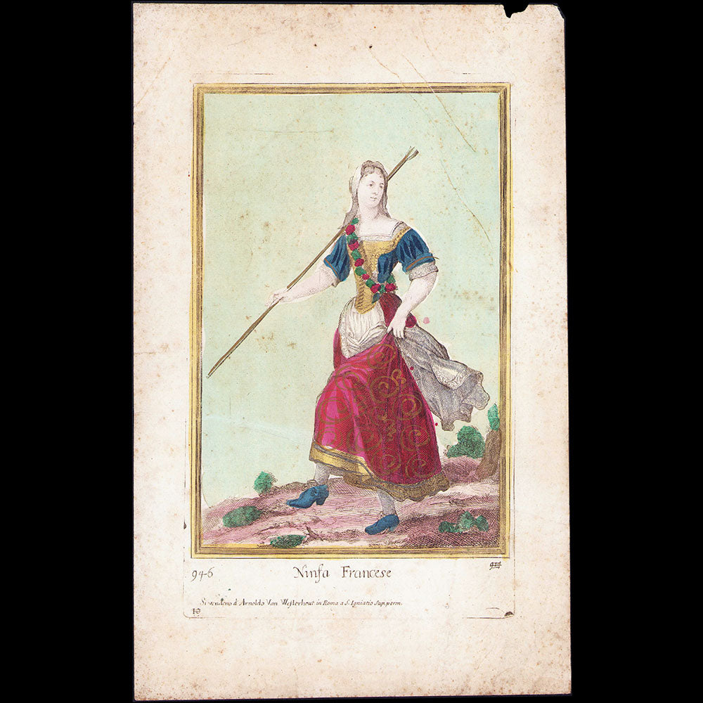 Ninfa Francese, gravure italienne d'Arnold Van Westerhout d'après Bonnart (1685)