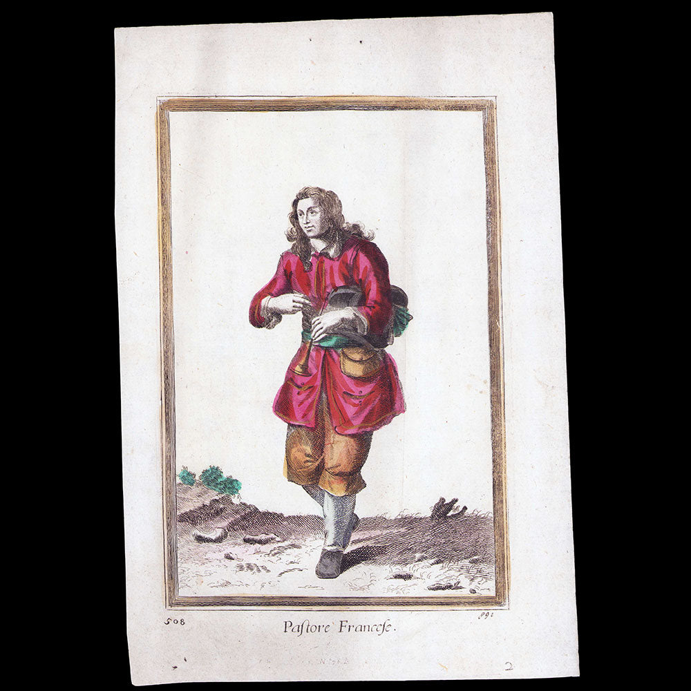 Pastore Francese, gravure italienne d'Arnold Van Westerhout d'après Bonnart (circa 1685)