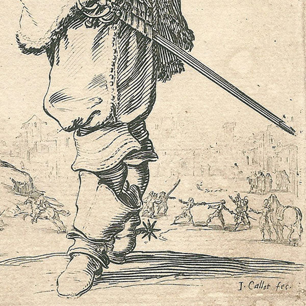 Jacques Callot - Figure masculine de La Noblesse Lorraine (1624), épreuve du XVIIIème siècle