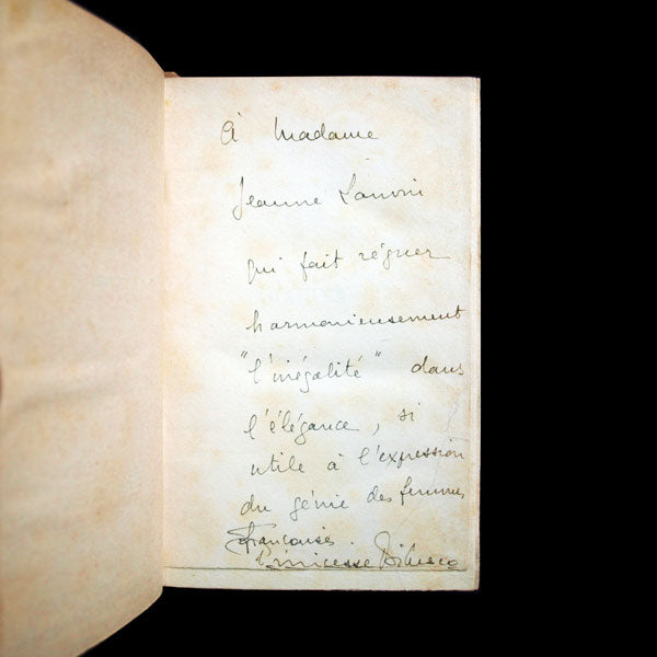 Egalité, avec envoi à Jeanne Lanvin (1935)