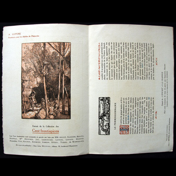 Barbier - Publication announcement for "Personnages de Comedie"