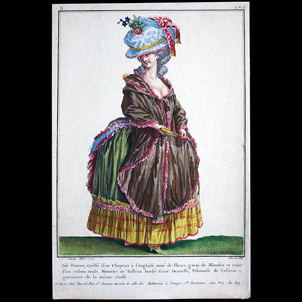 Basset - Mantelet et Polonaise de taffetas, 2ème cahier de la Collection d'habillements modernes et galants (1779)