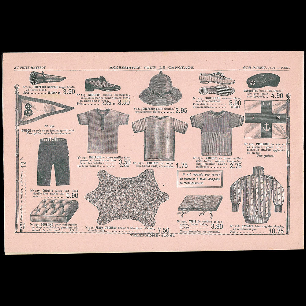 Au Petit Matelot - Catalogue de costumes pour tous les sports (circa 1890-1900)