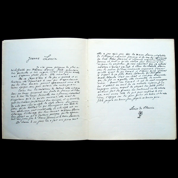 Jeanne Lanvin, plaquette de la maison Lanvin (1960)