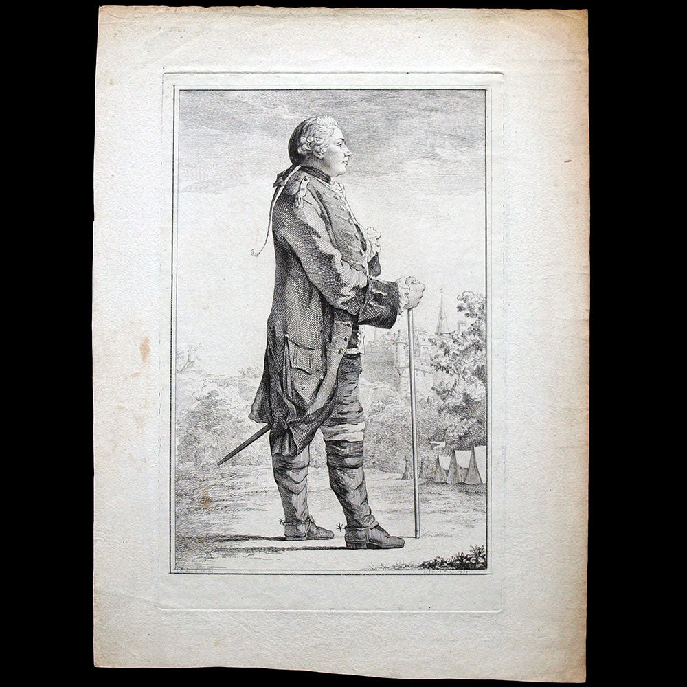 Carmontelle - Le Comte de Dunois, gravure de Fessard (1757)