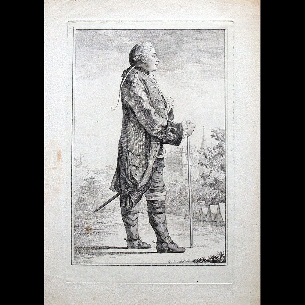 Carmontelle - Le Comte de Dunois, gravure de Fessard (1757)