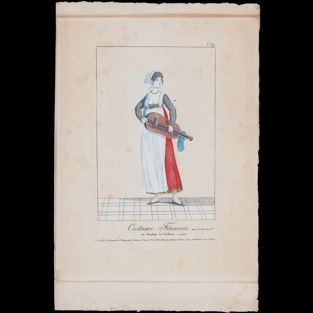 Chéreau - Costume Français, planche n°89, Fanchon la Vielleuse, au Vaudeville (circa 1800)