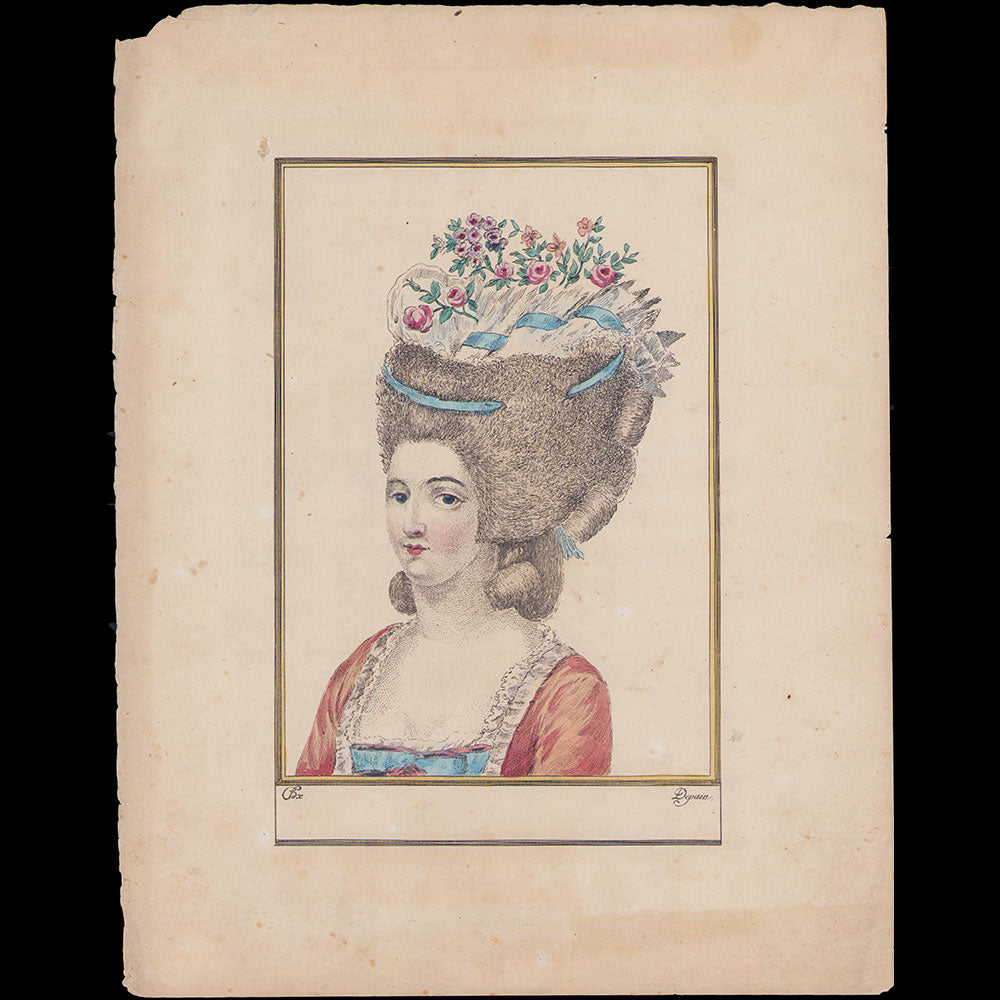 Depain - Réunion de trois gravures de la suite de coiffures Au Beau Sexe (circa 1777)