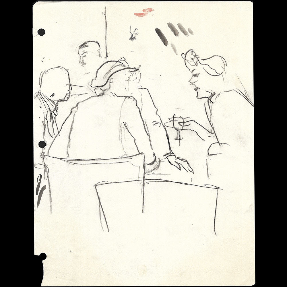 Conversation, dessin d'Eric (1930-1940s)