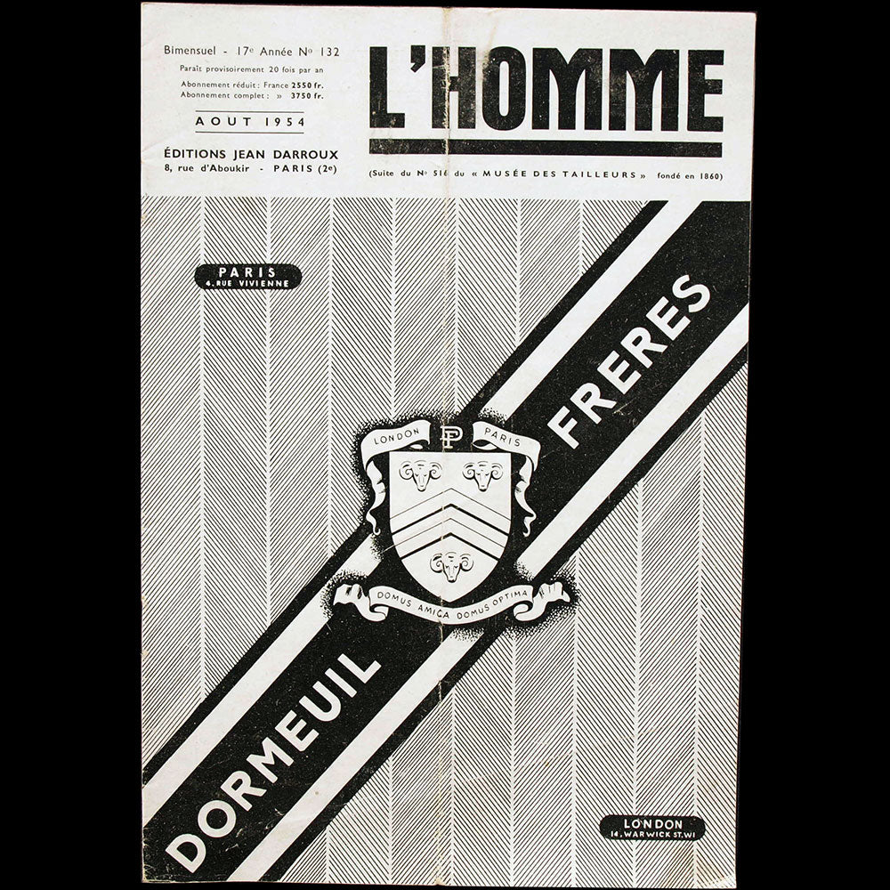 L'Homme n°132, aout 1954