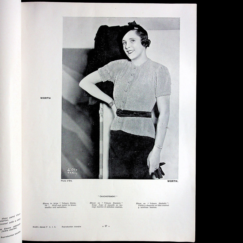 L'Officiel de la mode et de la couture de Paris - janvier 1934