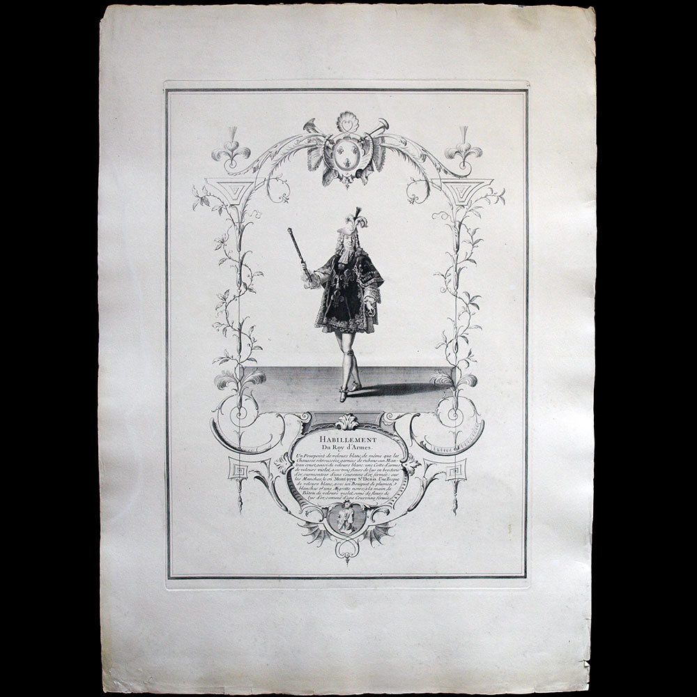Pierre Dulin - Habillement du Roy d'Armes, gravure du Sacre de Louis XV