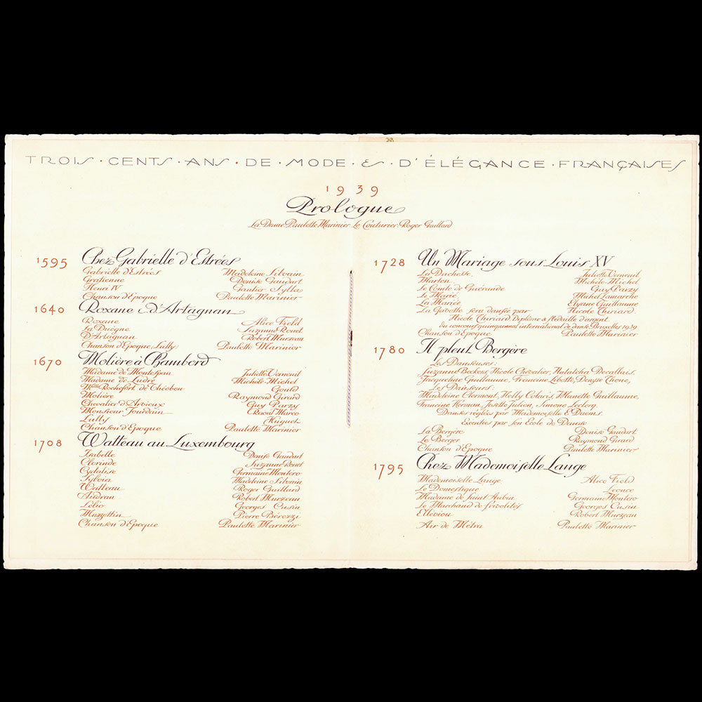 Exposition Internationale de L'Eau, Liège - Trois Cents Ans de Mode et d'Elégance Françaises (1939)