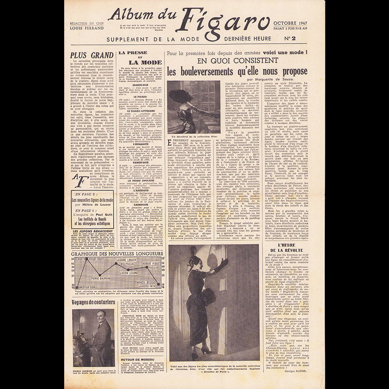 Album du Figaro, octobre 1947, supplément de la mode dernière heure