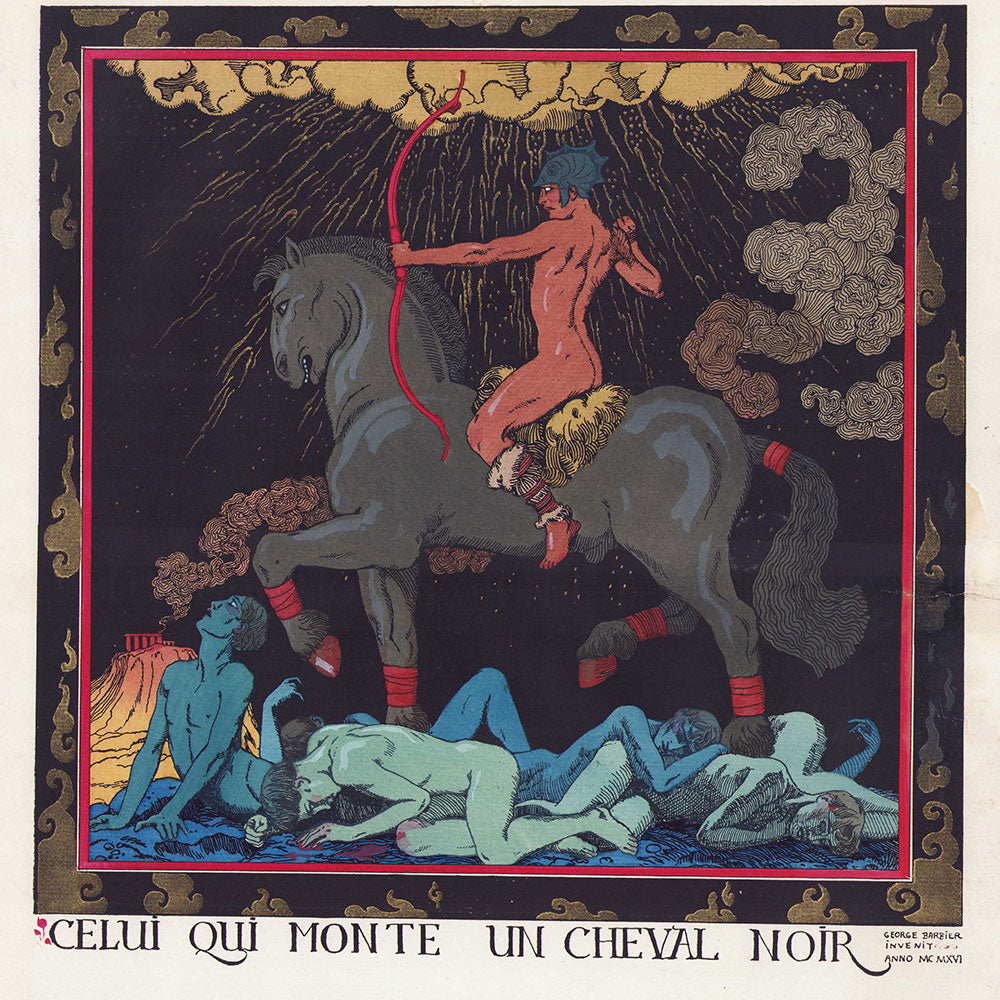 George Barbier - Celui qui monte un cheval noir (1916)
