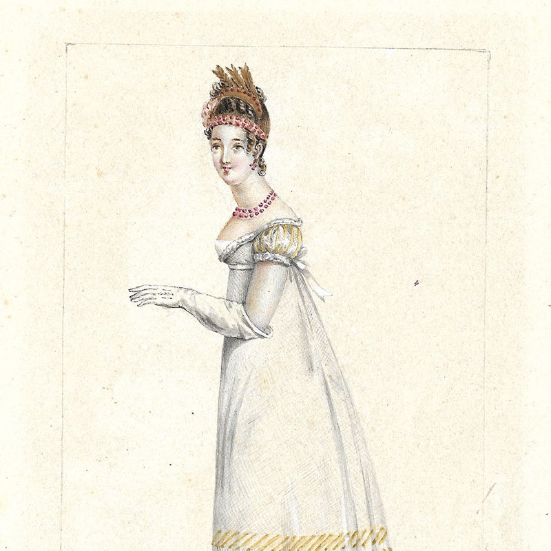 Costume de bal - Dessin pour un périodique de mode (1800-1810s)