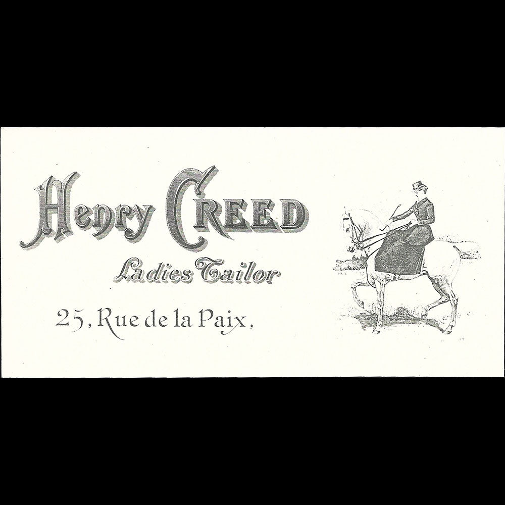Henry Creed - Carte de visite, 25 rue de la Paix à Paris (1900-1910s)