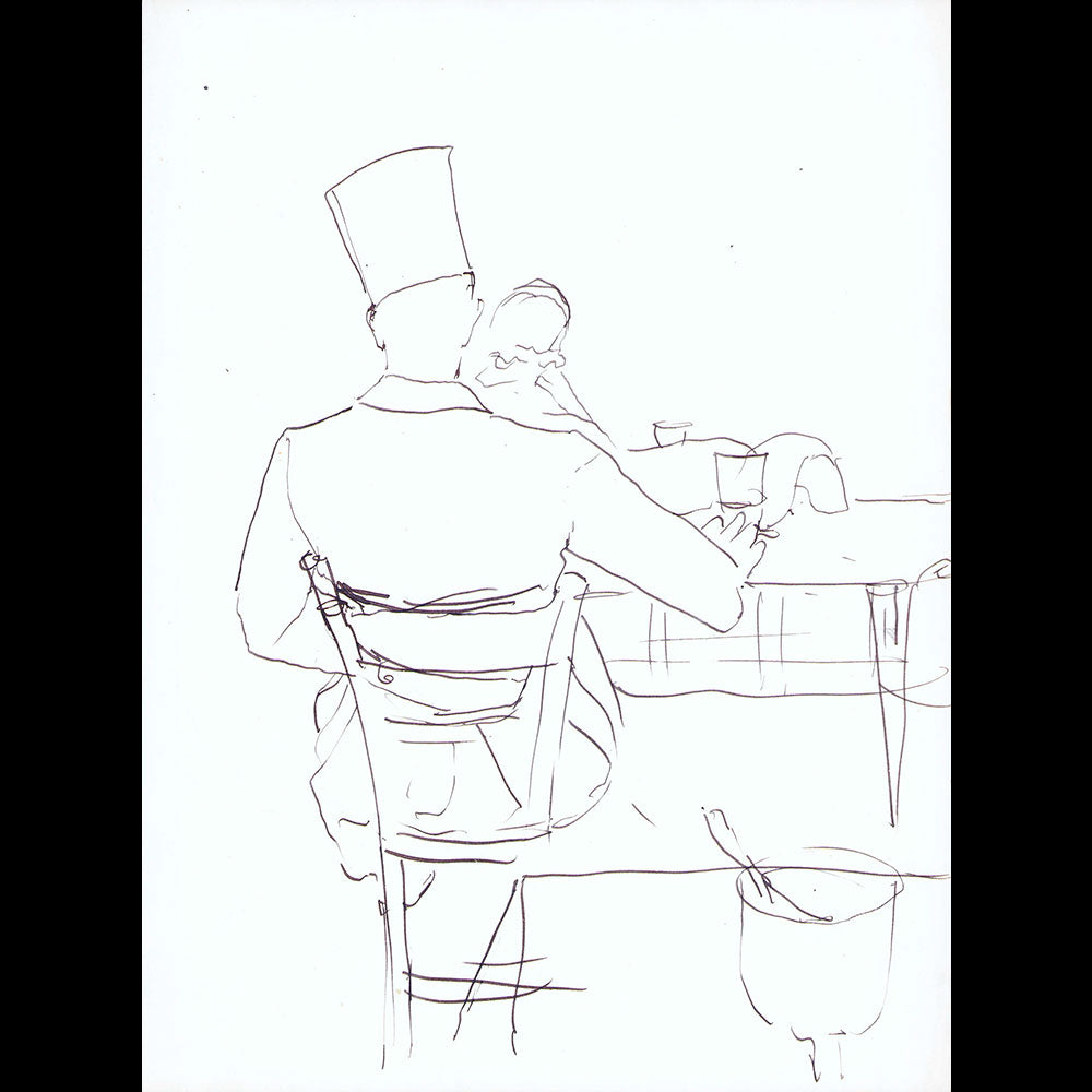 L'Homme au chapeau haut, dessin d'Eric (1930-1940s)