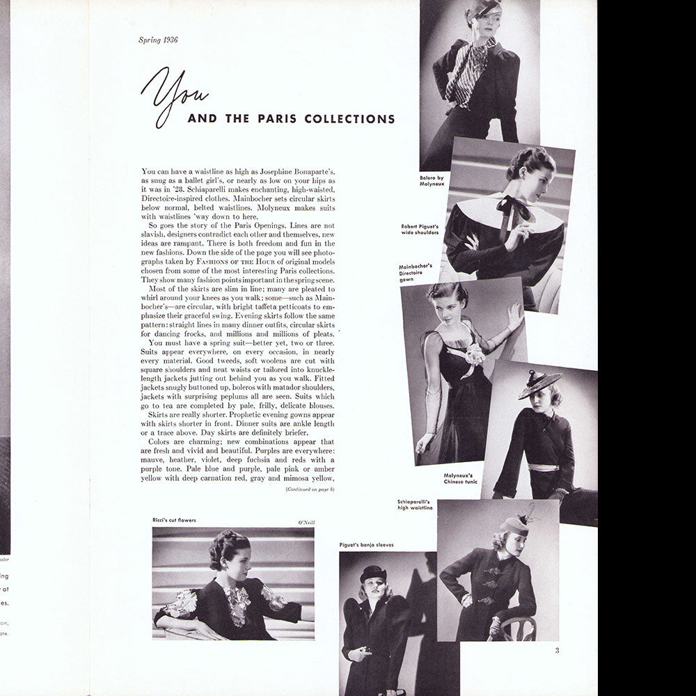 Marshall Field & Company - Fashions of the Hour, Spring 1936