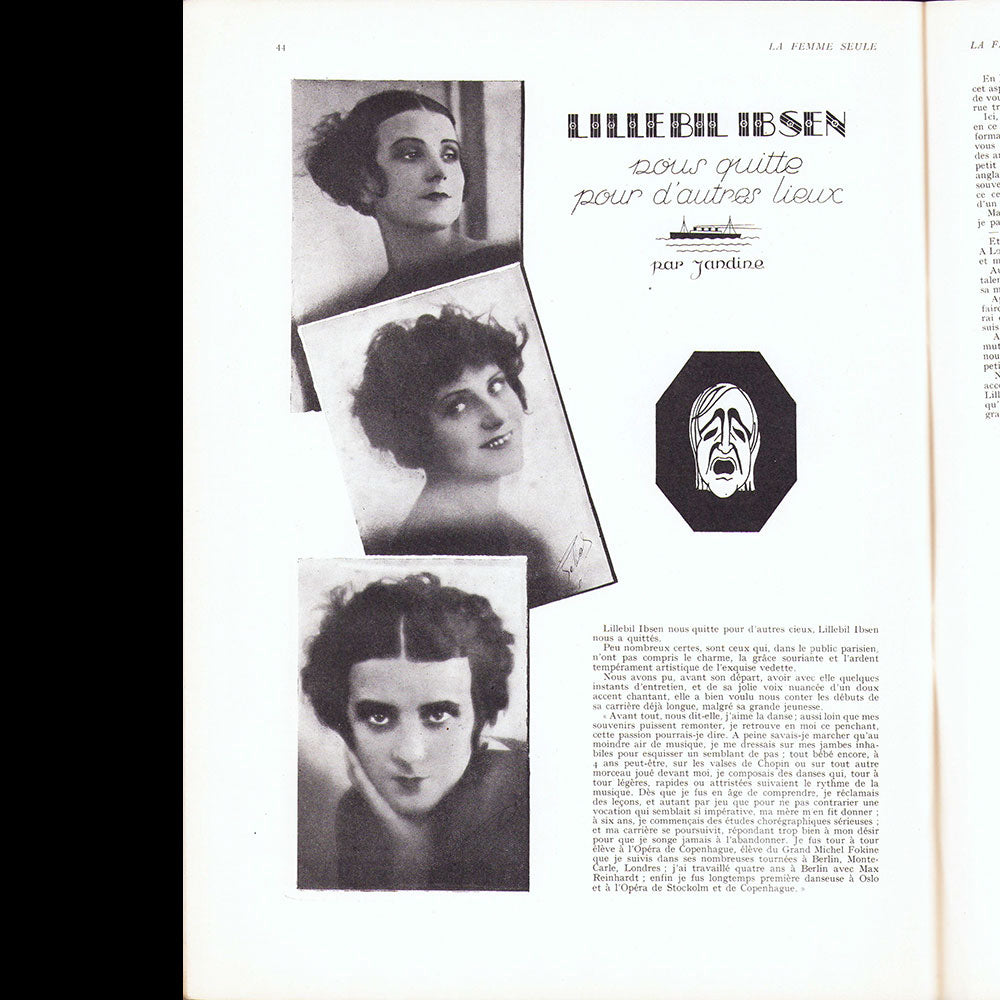 La Femme seule, n°8, novembre 1928