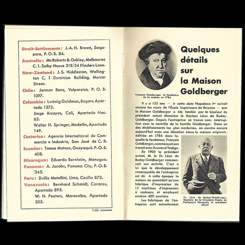 S.F. Goldberger & Fils Budapest - Présentation de la maison de tissus (circa 1937)