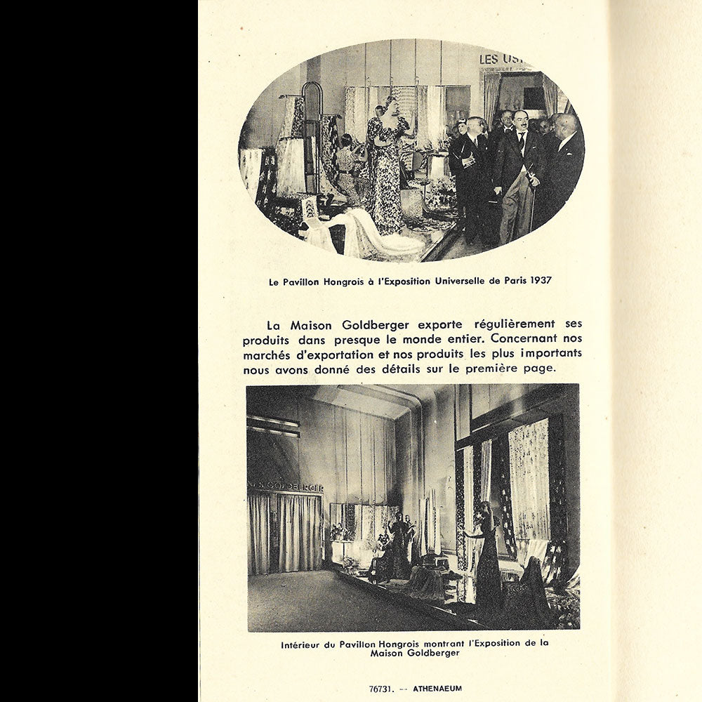 S.F. Goldberger & Fils Budapest - Présentation de la maison de tissus (circa 1937)