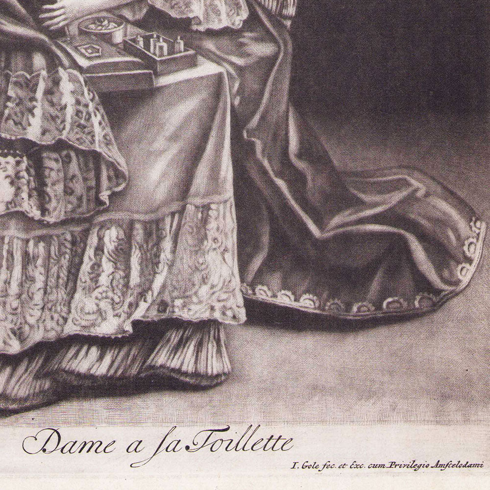 Gole - Dame à sa toillette, copie d'une gravure de Trouvain (circa 1695)