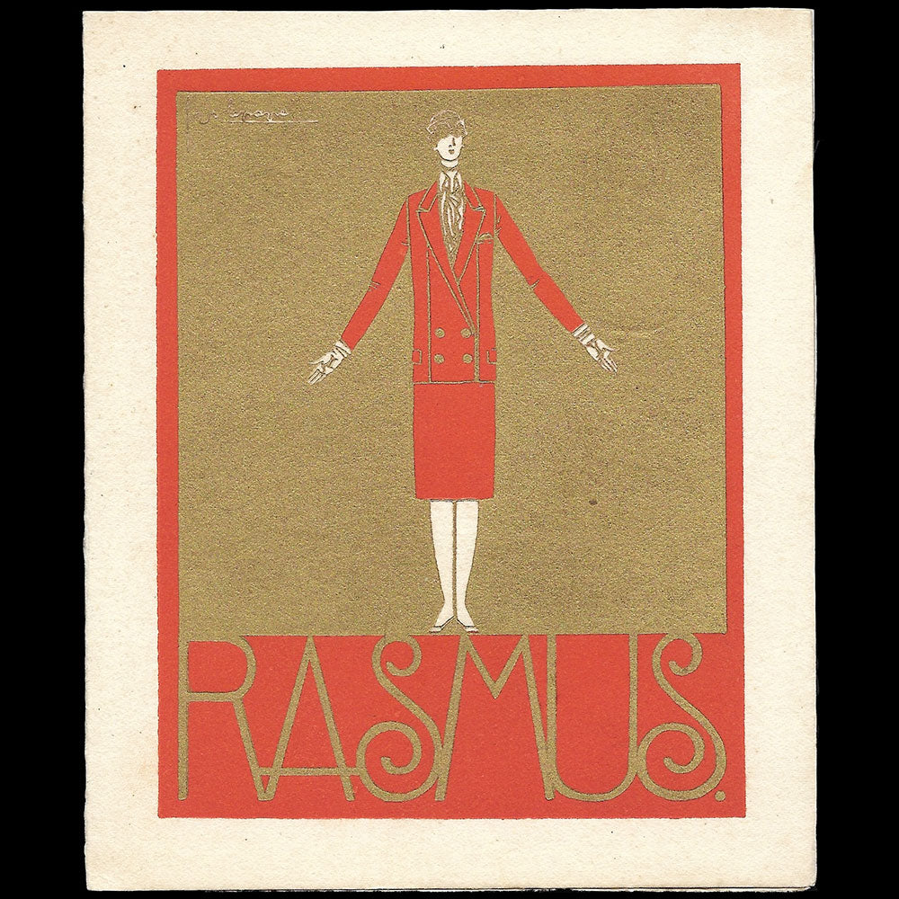 Georges Lepape - Carte d'invitation du tailleur Rasmus, avenue de Friedland (1926)