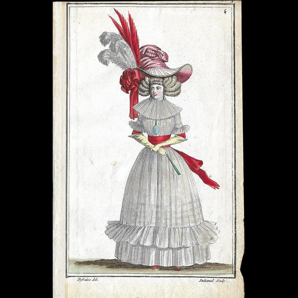 Magasin des Modes Nouvelles Françaises et Anglaises, planche 3, 2ème cahier - Robe à la Turque (1787)