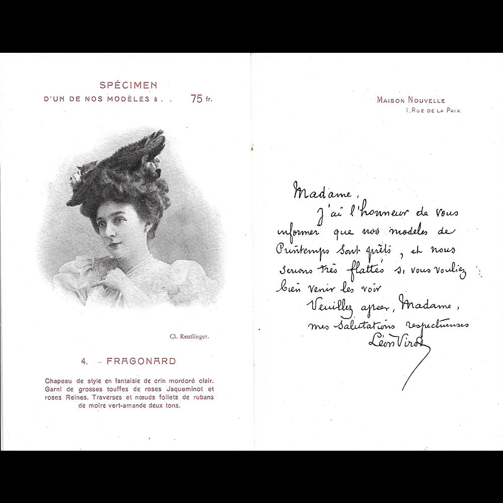 Maison Nouvelle - Mode, catalogue de chapeaux pour le printemps (circa 1900)