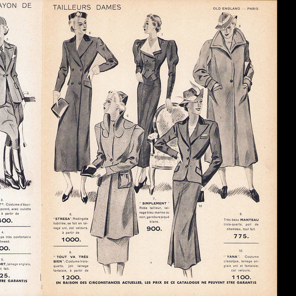 Old England - Catalogue pour l'été 1937