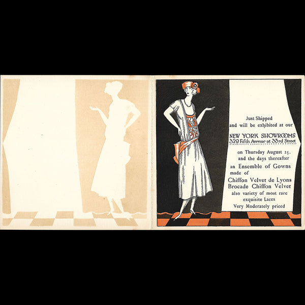 Orange Robes - invitation de la maison de couture, 329 Fifth Avenue à New York (1921)