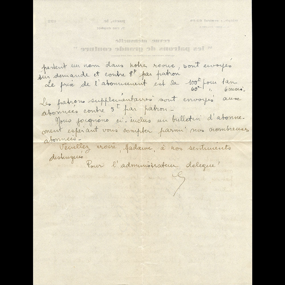 Les Patrons de Grande Couture - Numéro 3, patron de la robe de sport Saint-Cloud de Jeanne Lanvin (1927)