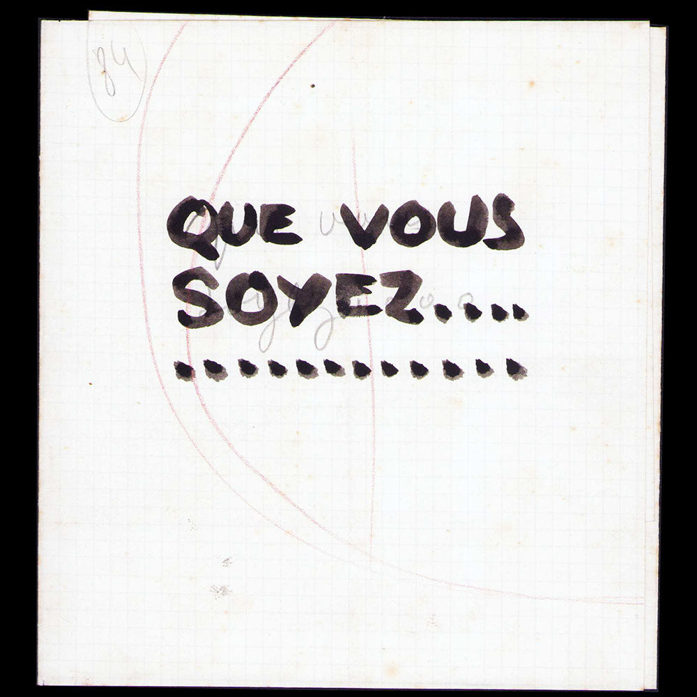 Ribby - Que vous soyez..., projet de dépliant publicitaire, dessin d'Edouard Saunier (1910s)