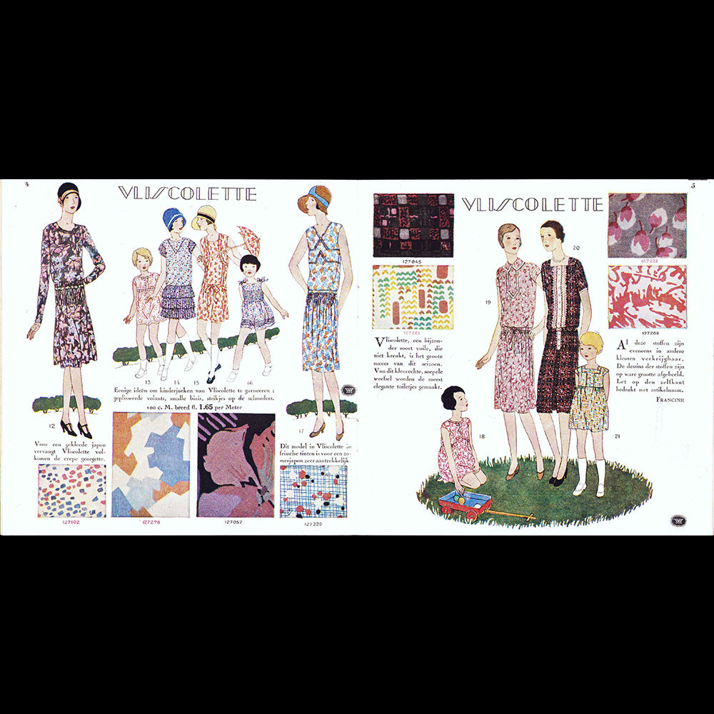 Vlisco - Wat draagt Parijs? - Document publicitaire par Cosette Vogel (1929)