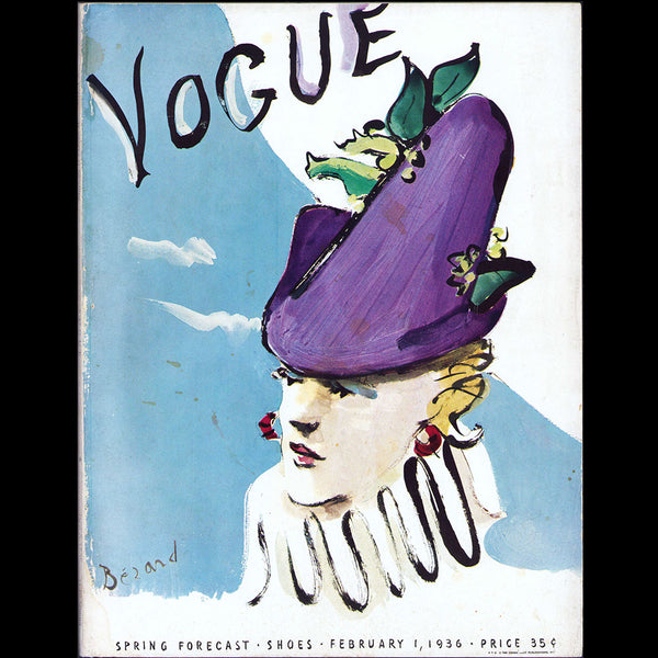 Vogue US (February 1st 1936), couverture de Christian Bérard