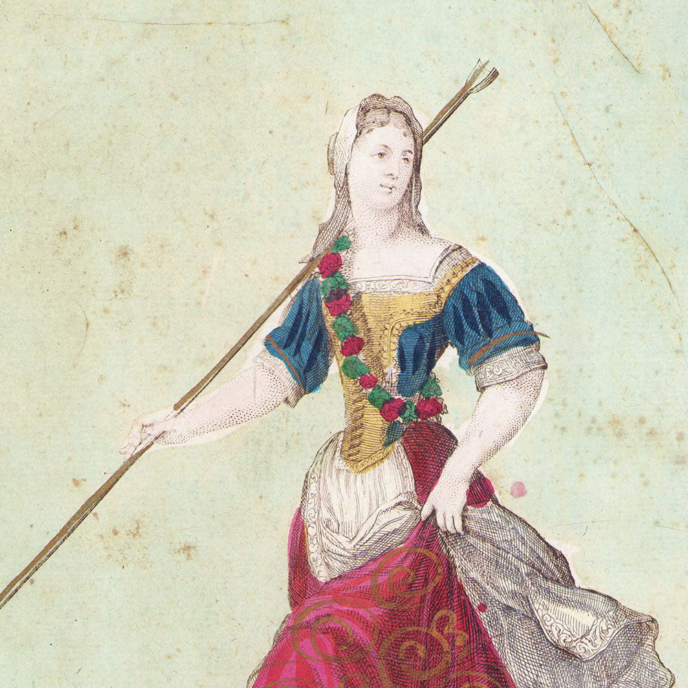 Ninfa Francese, gravure italienne d'Arnold Van Westerhout d'après Bonnart (1685)