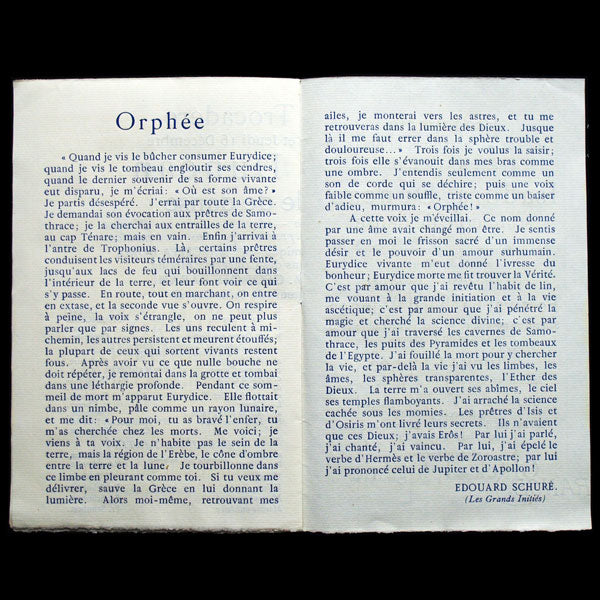 Isadora Duncan au Parthénon, programme d'Orphée et Eurydice au palais de Trocadéro illustré par Steichen (1920)