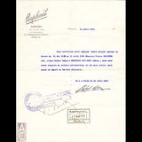 Raphael - Certificat de travail de la maison Raphael (1934)