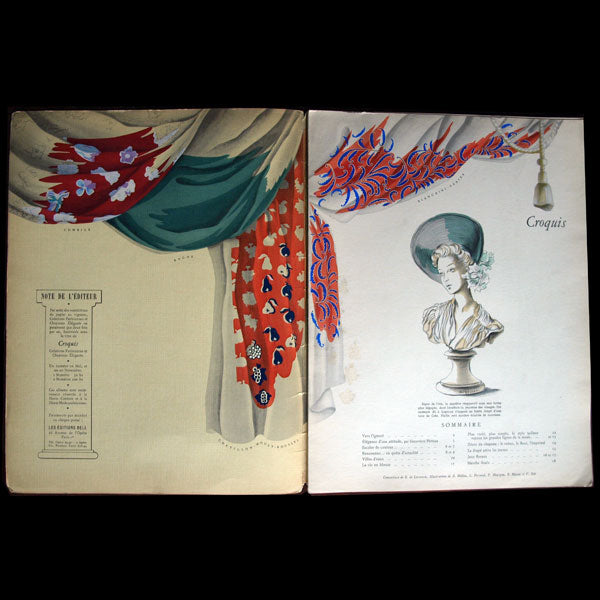 Croquis, Créations Parisiennes et Chapeaux élégants, été 1943